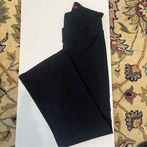 Spanx Double Waistband Black Wide Leg Leggings